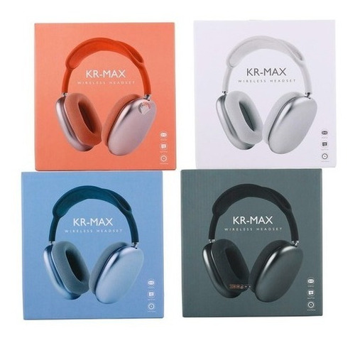 Diadema Inalámbrica Bluetooth Tipo Krmax Air Pods Ranura Micro Sd Color Negro