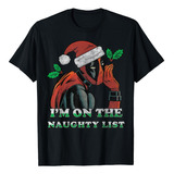 Playera Deadpool Travieso, Camiseta Navidad Marvel