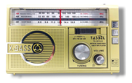 Radio Vintage Con Dial Recargable Am/fm/sw Mp3 Microsd Solar