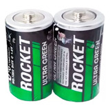 Pilas Baterias Rocket D Tamaño 1.5 Voltios Verde Paquete De 24 Baterias Extra Duración Carbón R6d24