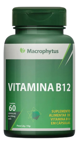 Suplemento Em Capsula Macrophytus  Suplemento Alimentar Vitamina B12 B12 Vitamina B12 Sabor  Without Flavor Em Frasco De 15g 60 Un