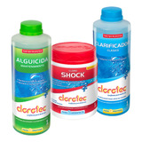 Kit 3 En 1 - Alguicida + Clarificador + Cloro Shock