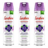 Kit 3 Desinfetante Lysoform Aerossol Lavanda 360ml