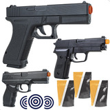 3 Pistolas Airsoft Rossi Spring P226 V307 24/7 Combo 3000bbs