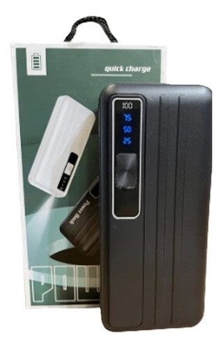 Power Bank Bateria Externa 20000 Mah 3 Puertos Usb Portatil Color Negro