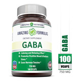 Gaba 750mg 100 Capsulas Acido Gamma Aminobutirico Eg Gg1 Sabor Sin Sabor