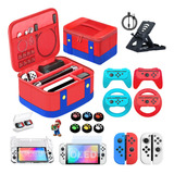 Kit De Accesorios Funda Para Nintendo Switch Oled Estuche