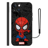 Carcasa Silicona Para iPhone Diseño De Spiderman + Correas