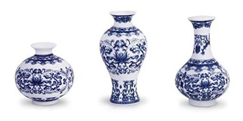 Balios Jarrón Pequeño De Porcelana Azul Y Blanco Conjunto De