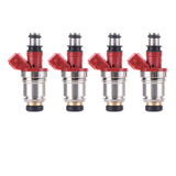 4x Inyector Gasolina 90-97 Nissan Estacas 2.4 Rojo