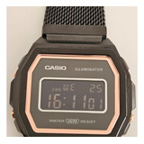 Reloj Casio A1000 Negro Todo De Acero Cristal Mineral