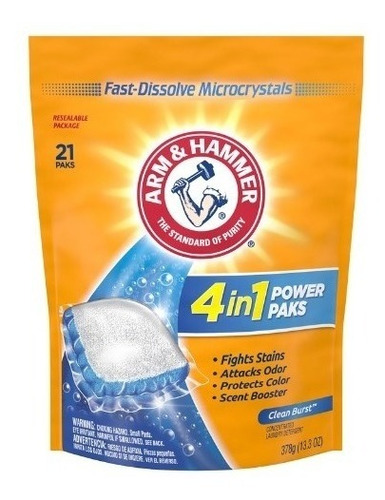 Detergente Arm&hammer Capsulas 4 En 1 - 21 Unidades