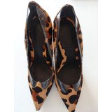 Scarpin Sapato Feminino Animal Print C/  Vinil Transparente