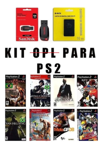 Pen Drive Play 2 + Memory Card + Jogos + O.p.l 2024