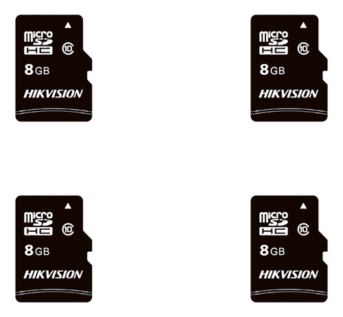 Kit Com 4 Cartão De Memória Hikvision, 8gb, Microsd Hs-tf-c1