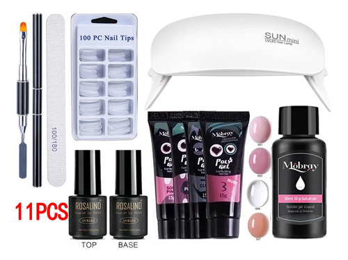 11 Kit Básico De Uñas Gelish, Lámpara Uv, Taladro De Uñas, Y