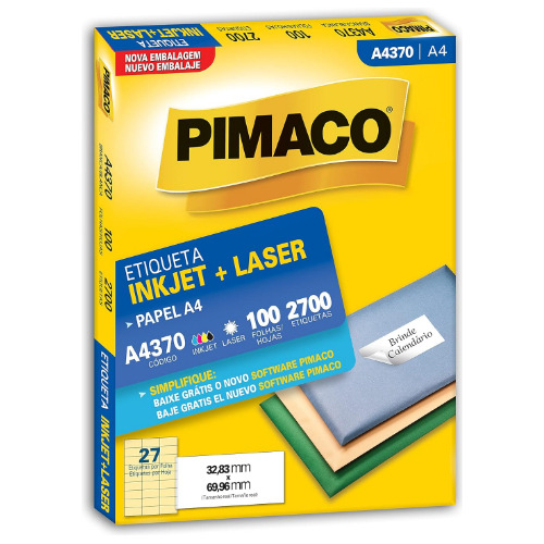 Etiqueta Pimaco Inkjet+laser Branca A4 370