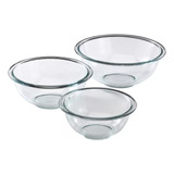 Pyrex Glass Mixing Bowl Set  Juego De 3 Piezas  Apilable  Ap