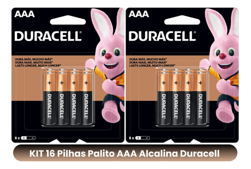 Kit 16 Pilhas Alcalinas Aaa Palito Excelente Durabilidade 