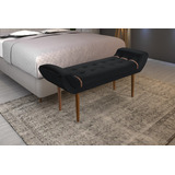 Recamier Báu Para Cama Casal Texas 130cm Pés Madeira Preto