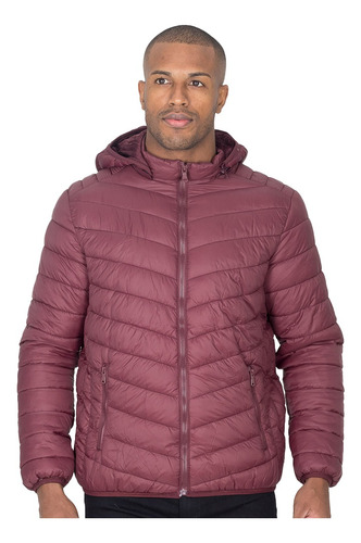 Jaqueta Bomber Masculina Puffer Nylon Peluciada Capuz Lisa