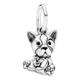 Pandora Charm Colgante Cachorro Bulldog Original, Plata 925