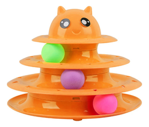 Juguete Interactivo Para Gatos Torre Con Pelotas 3 Niveles
