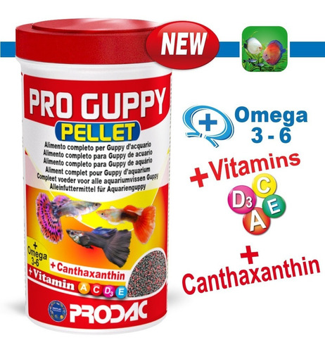Alimento Peces Tropicales Proguppy Pellet 250ml/125g Premium