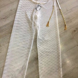 Pantalon Blanco Con Transparencia Salida De Baño Para Playa 