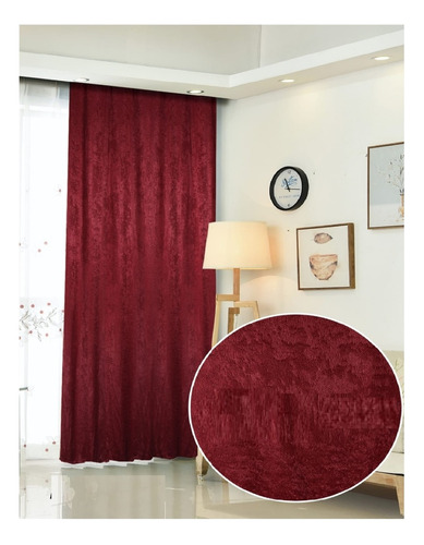 Cortinas Aterciopeladas 140x230cm 2 Paños Living U Hogar