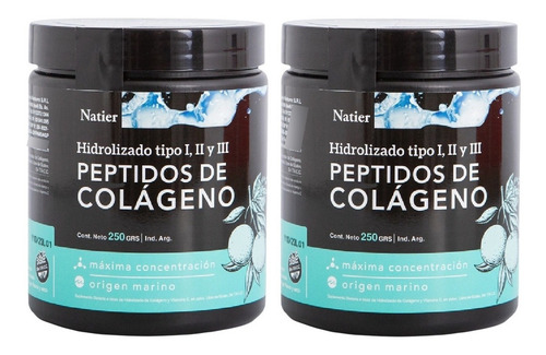 Pack 2 Peptidos De Colageno Natier Origen Marino Huesos 250g