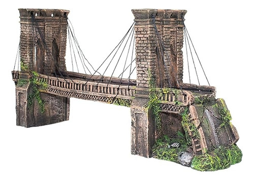 Penn Plax Puente De Brooklyn Resina Hueco Adorno Acuario
