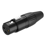 Conector Xlr Canon Negro Profesional Hembra Roxtone