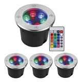 Pack 3 Spot Led Empotrable Para Piso Rgb Lampara Exterior 6w