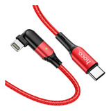 Cable Con Puerto 180° De Tipo-c A Lt Compatible Para iPhone Color Rojo