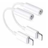 2 X Adaptador Mfi iPhone 3.5mm Auricular Jack Para Apple Lig