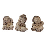 Trio Monjes Buda Sabios Pintados No Veo No Oigo No Hablo