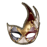 Máscara De Mascarada Vintage Veneciana A Cuadros Para Hombre