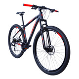 Bicicleta Aro 29 Toda Shimano 2.1 - Rino Escape Mega Ranger Cor Preto/vermelho Tamanho Do Quadro 19