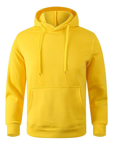 Sudaderas Con Capucha, De Forro Polar, Color Liso, Casual, M