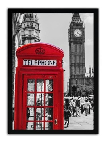 Quadro Decorativo Poster Cabine Telefonica Londres