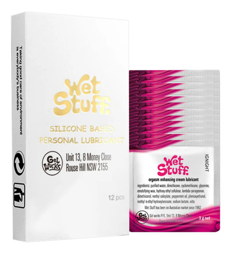 Pack 12 Sobres Crema Lubricante Intimo Base Silicona 