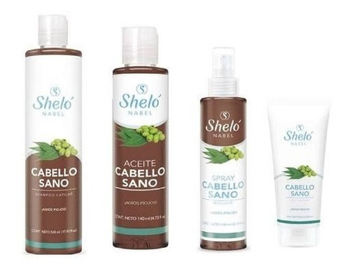 Shampoo Cabello + Gel + Spray +aceite Cabello Sano Kit Shelo