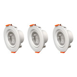 3 Focos Led Basculante Embutido 7w Redondo - Sumatel