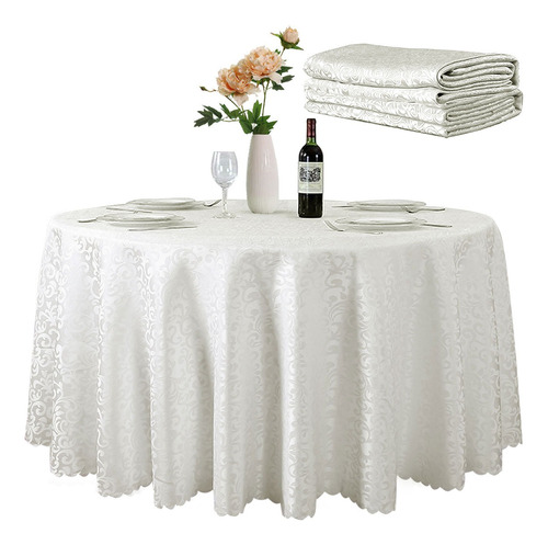 Mantel Redondo De Comedor Hotel Familia Blanco 1.8cm 2 Pcs