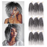 Marlibob Crochet Braids Hair Extensions 6 Packs Plata/negro