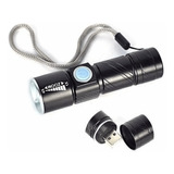 Linterna Tactica Recargable Usb 600 Lumens Con Zoom Led Cree