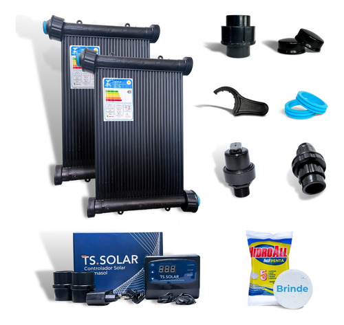 Kit Aquec Sol Pisc 20 Placas 3mt +contr Tholz+valvs 110/220v