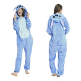 Pijama Longo Macacão Adulto Unissex - Quentinho Lilo Stitch