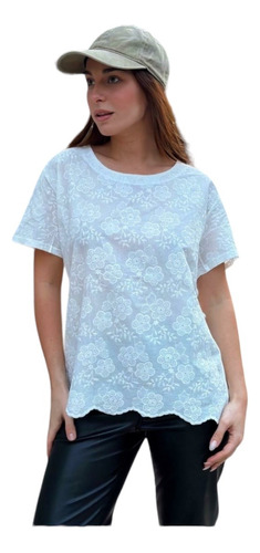 Blusa Remera Broderi Calada Bordada Zozulka